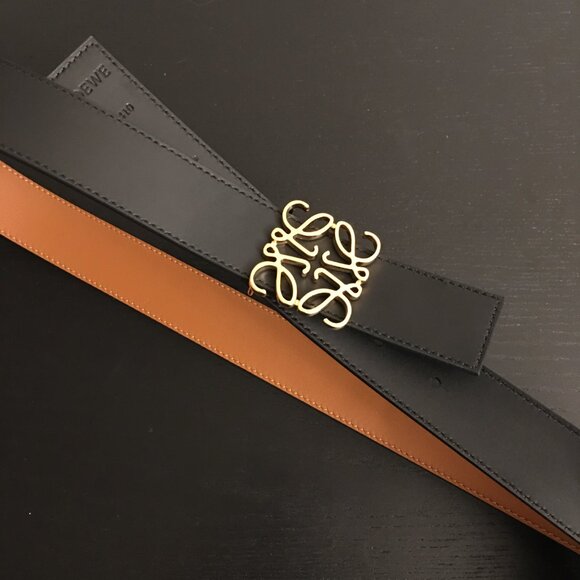 Loewe Reversible Cognac and Black Leather belt main image 7